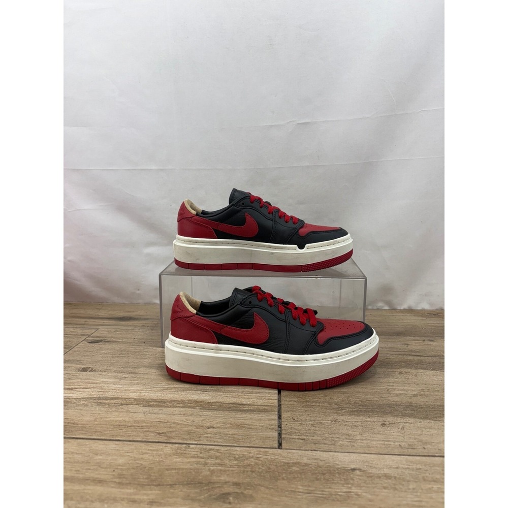 Air Jordan‎ 1 Elevate Low Platform Sneakers Red Black Leather Shoes Size